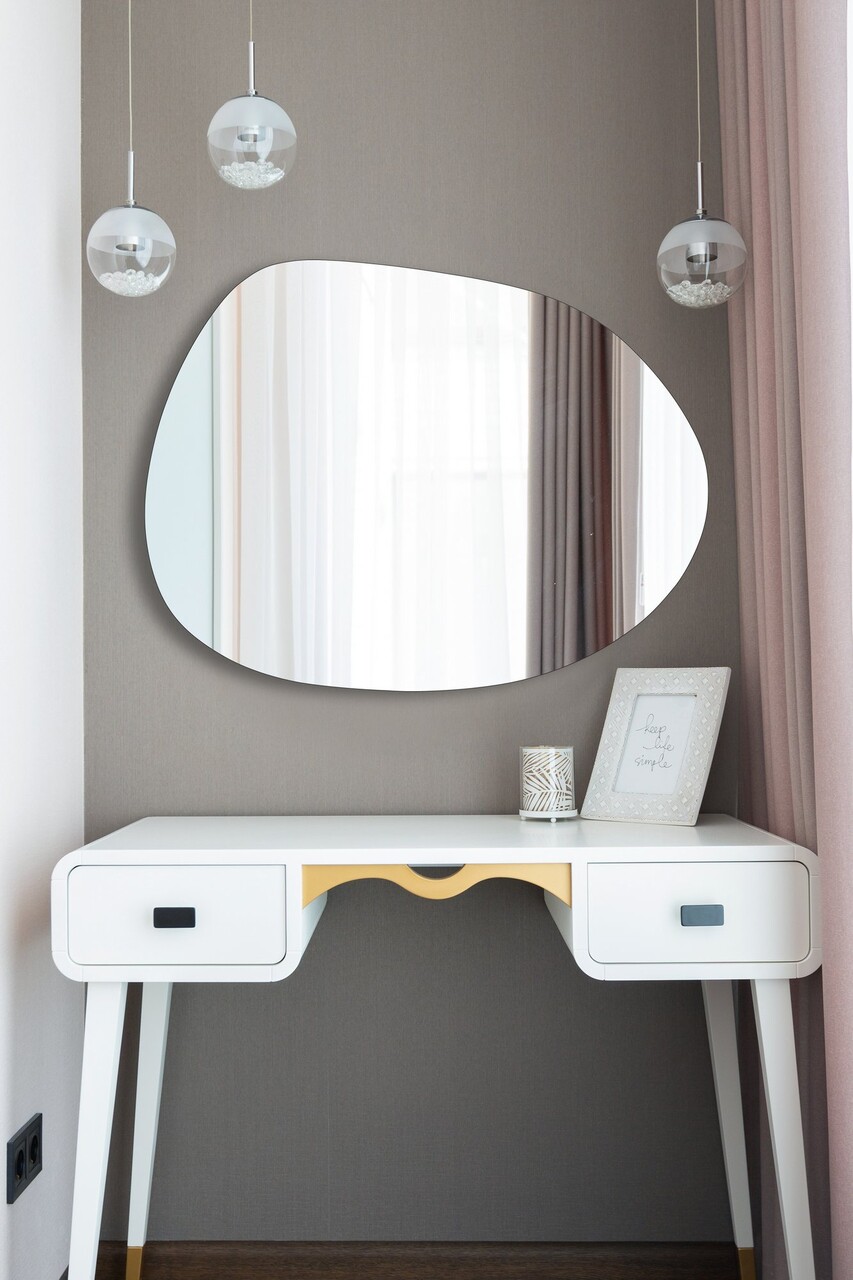 Oglinda decorativa, Mirrorland, Piago, Oglindă indestructibilă cu obturator, Argintiu