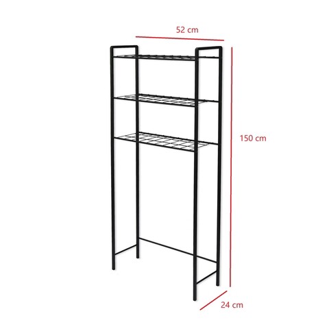 Raft pentru baie, Puqa Design, Otis, 165x69.3x7.7 cm, Metal, Negru