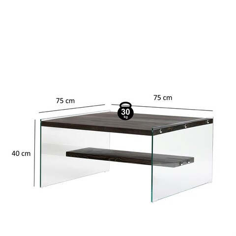 Masuta de cafea, Neostill, Aqua, 75x40x75 cm, Sticla temperata, Antracit