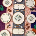 Set de mic dejun, Hermia, 666HAC2189, Ceramica, Farfurie: 19 cm (6 bucăți), Multicolor