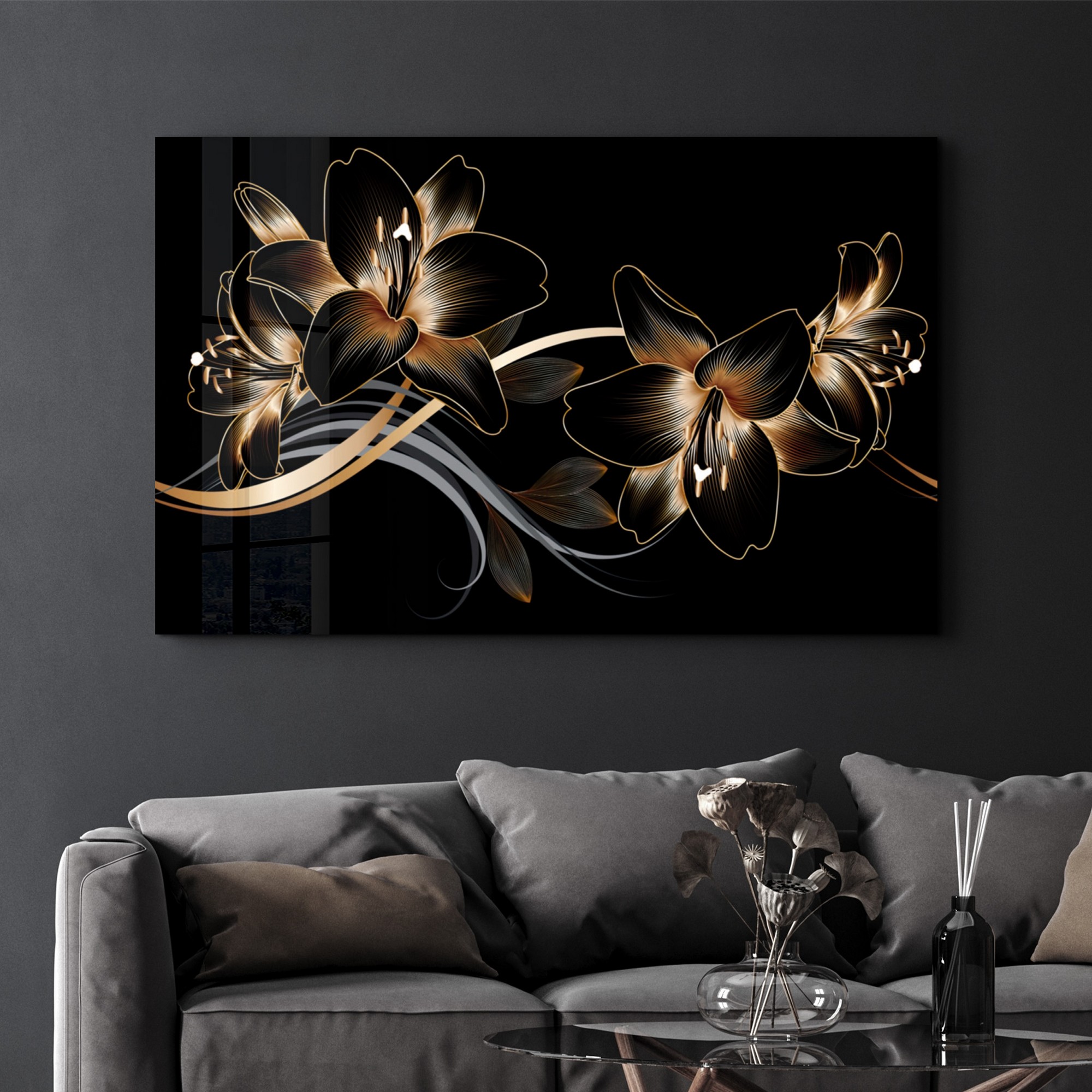 Tablou decorativ, CAM-1077, Dimensiuni: 46 x 72 cm, Multicolor