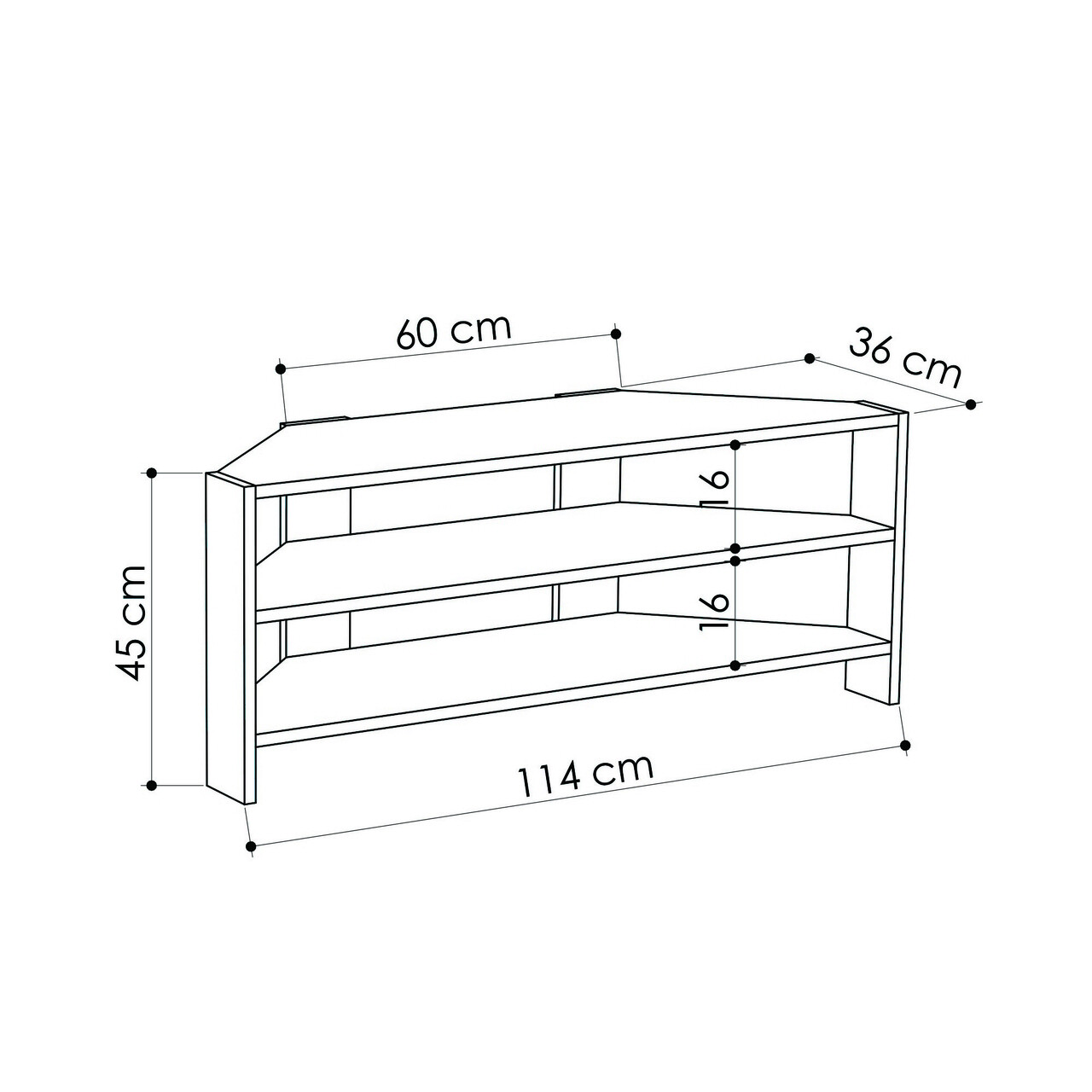Comoda TV, Homitis, Thales Corner, 114x45x36 cm, Mocha