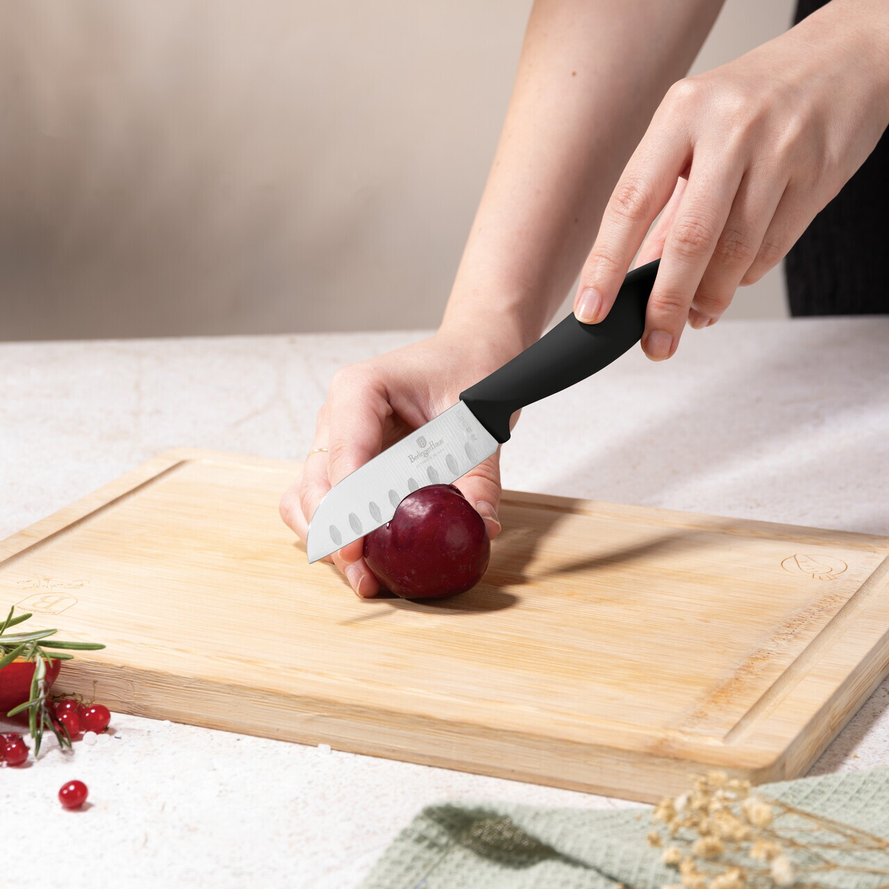 Set 6 cutite Berlinger Haus, Matte Black, inox, negru - imagine 7