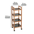 Organizator baie Fondi, Wenko, 35x31x101.5 cm, lemn acacia/sticla/plastic, maro/negru