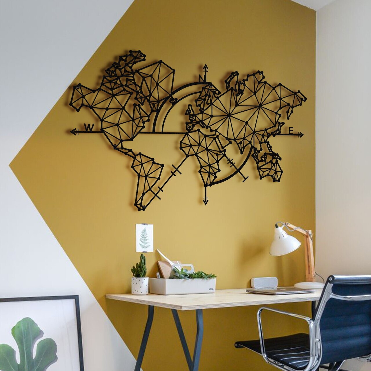 Decoratiune de perete, MAP-MET9017, Dimensiuni: 100 x 60 x 1,5 cm, Negru — imaginea 3