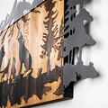 Decoratiune de perete, Wolves, 50% lemn/50% metal, Dimensiune: 88 x 39 x 3 cm, Negru
