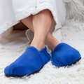 Papuci cu incalzire la microunde InnovaGoods Azul, marime universala, poliester/seminte in