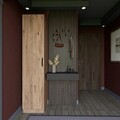 Dulap pentru haine, Miwood, Yaman 1 Door, 40x182x47 cm, PAL, Maro