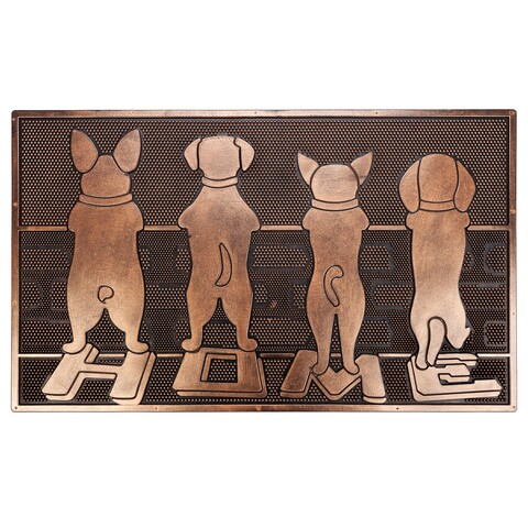 Covoras de intrare Home Funny Dogs, Creaciones Meng, 45x75 cm, cauciuc, cupru