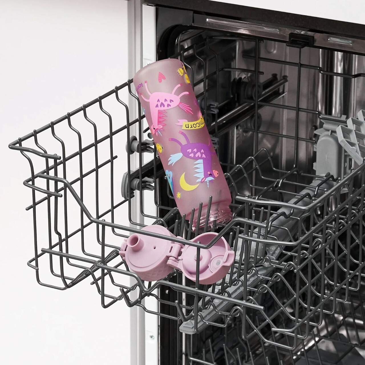 Sticla apa pentru copii Slim, recyclon, 500ml, Unicorns - Ion8 - imagine 9
