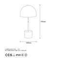 Lampa de masa, Mixed - 11496, Fulgor, 26 x 53 cm, 1 x E14, 40W, auriu