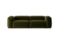 Canapea 3 locuri, Bergamo, Cosmopolitan Design, 264x108x70 cm, catifea chenille raiata, verde