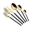 Set de tacâmuri (36 de piese), L'essentiel Maison, 645DRM1233, Lingură de masă: 21,3 cm (6 bucăți), Aur/Negru