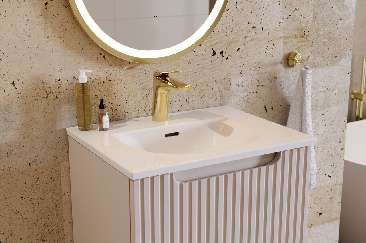 Set mobilier baie Nova Coast Evoke Sky 60 cm, dulap inalt si masca cu lavoar, Comad, MDF/PAL, stejar - view 5