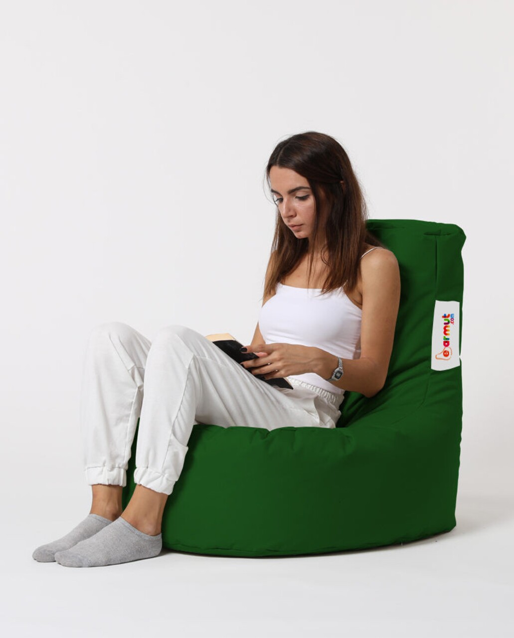 Fotoliu Puf, Bean Bag, Ferndale Lina, 70 X 80 Cm, Poliester Impermeabil, Verde