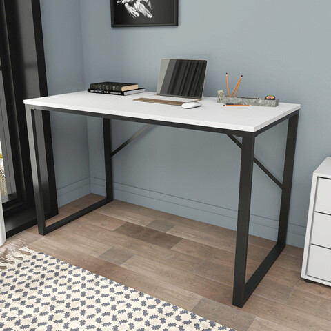 Birou, retricy, layton, 120x60x74 cm, pal, alb negru