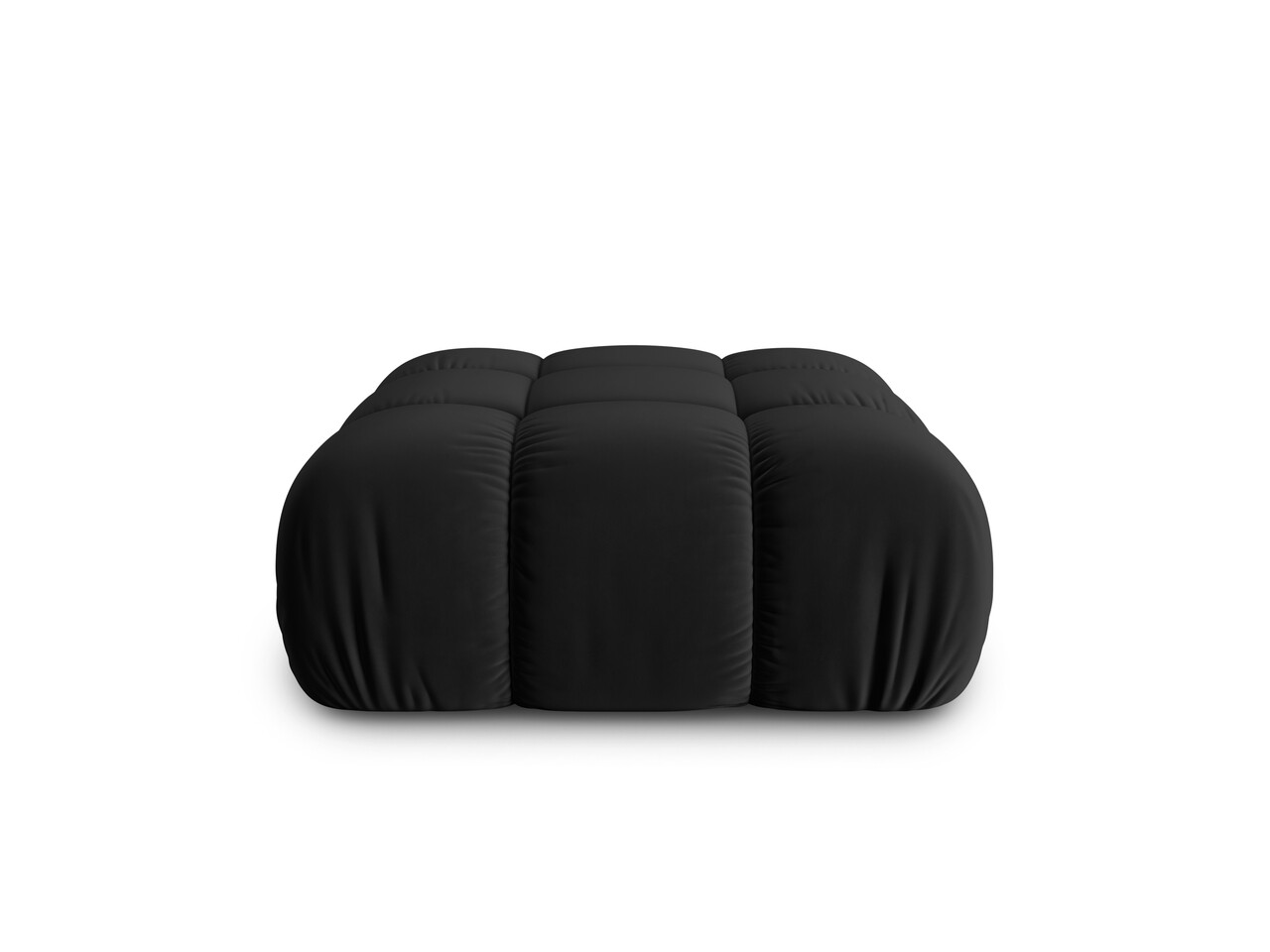 Taburet, Bellis-51, Micadoni Home, 94x94x43 cm, catifea, negru