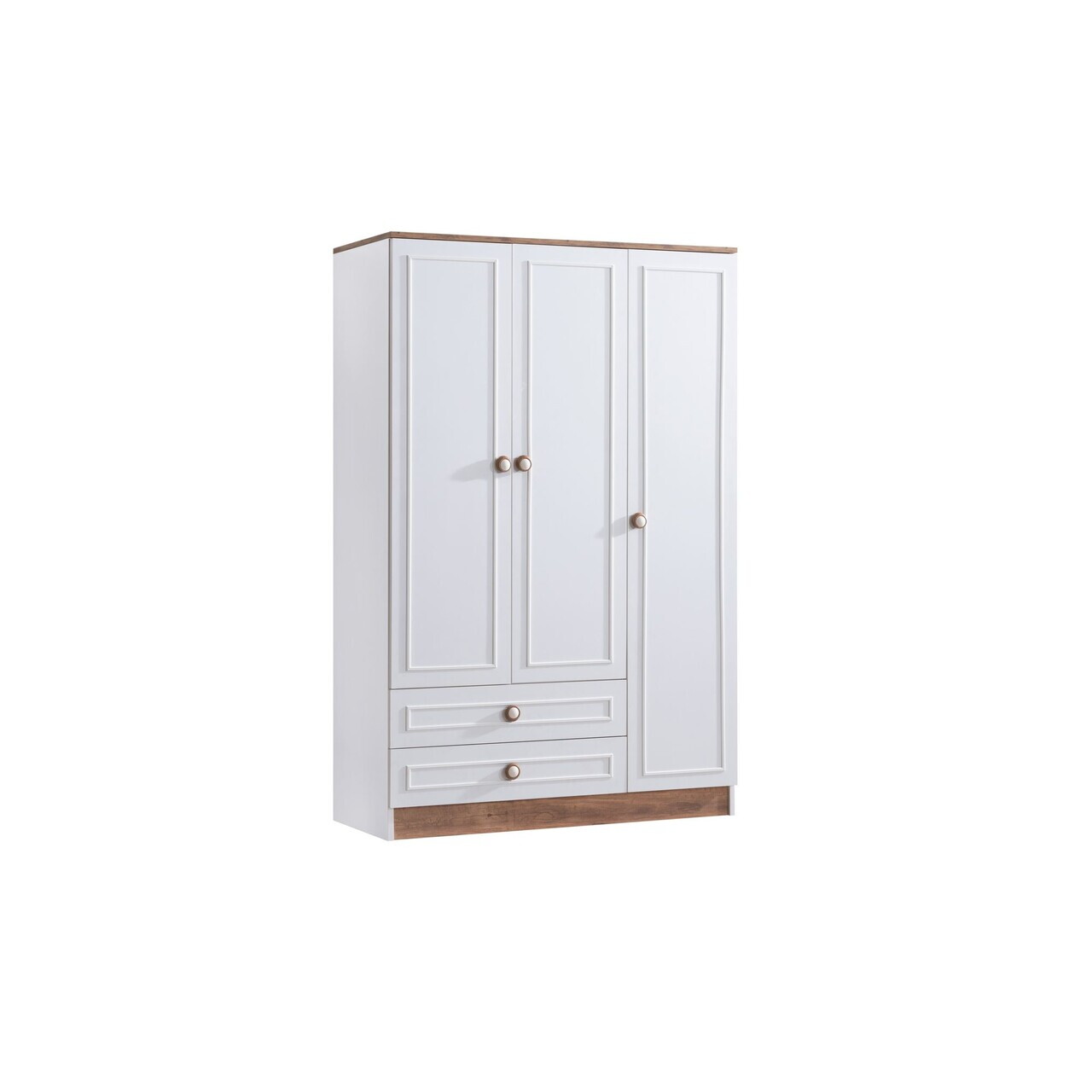 Dulap pentru haine, Hanah Home, Beta 3, 118x182x50 cm, PAL, Maro/Alb - view 3