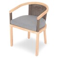 Scaun dining, Salsa, L.56.5 l.50.8 H.76.2, lemn de teak, natur/gri