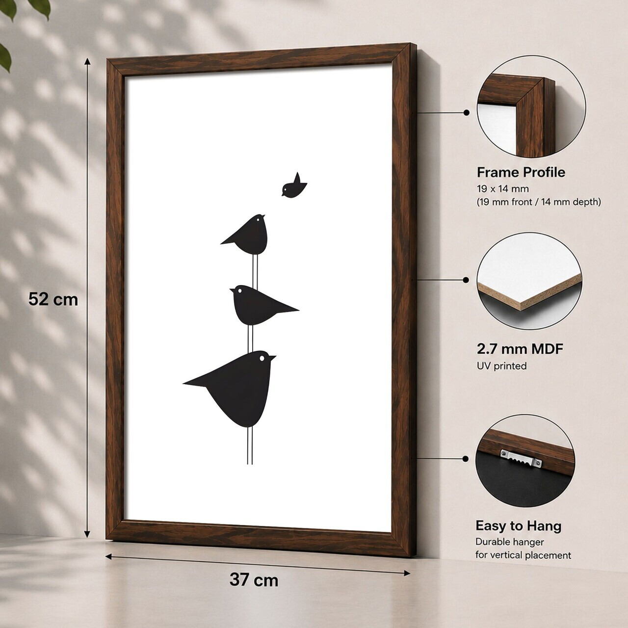 Tablou decorativ, 3752KACT-009, Fundal: 100% MDF (Grosime: 2,7 mm) Vopsire: Imprimare UV, Multicolor — imaginea 2