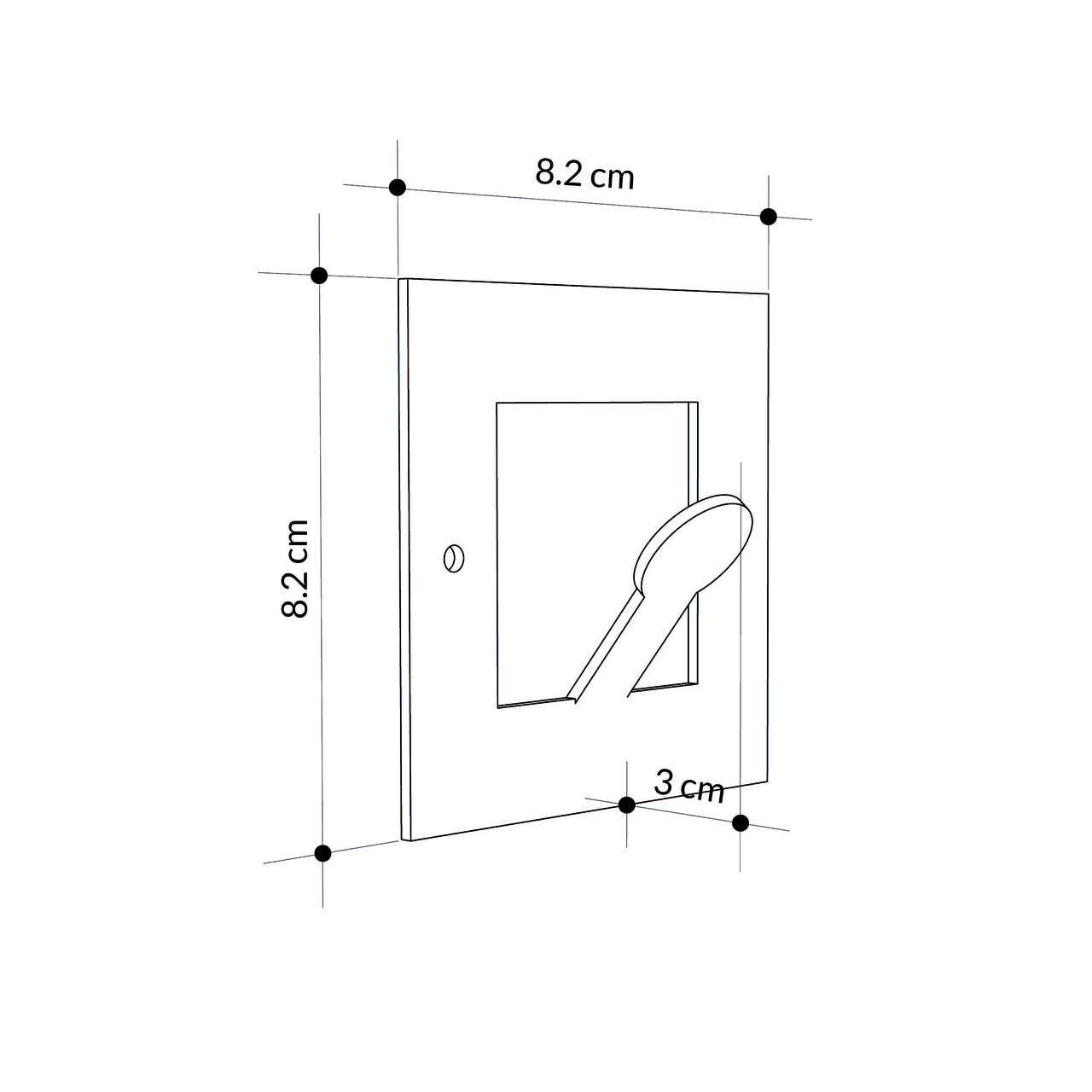 Cuier de perete, Kaly Metal Square Hanger, Fier vopsit static, Negru - view 8