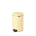 Cos de gunoi cu pedala, Brabantia, NewIcon Mellow Yellow, 20 L, 38x29x46.7 cm, otel, galben pastel