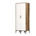 Dulap pentru haine, Hommy Craft, Kumsal SS, 80x47.5x201.4 cm, PAL, Nuc/Alb