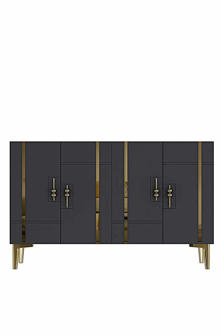 Consola, Hanah Home, Ilay 120, 120x75x32 cm, Antracit / Aur — imaginea 5