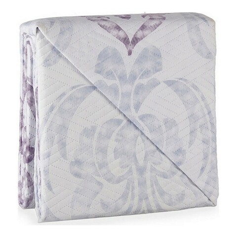 Cuvertura matlasata 2 fete Double Damascado, Gift Decor, 240 x 260 cm, poliester, alb