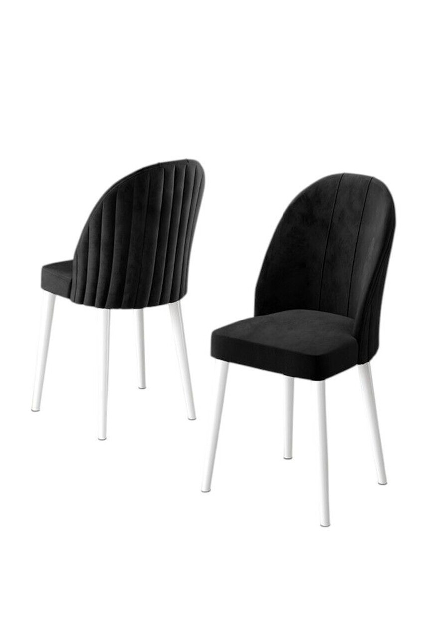 Set scaune 4 piese, Hanah Home, Mara, Alb/Negru — imaginea 2