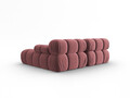 Coltar modular dreapta 3 locuri, Bellis-51, Micadoni Home, 188x155x70 cm, catifea, roz