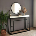 Oglinda decorativa, Neostill, Siyah Metal Çerçeve Yuvarlak Ayna A709, 60x60x2 cm, Metal, Negru