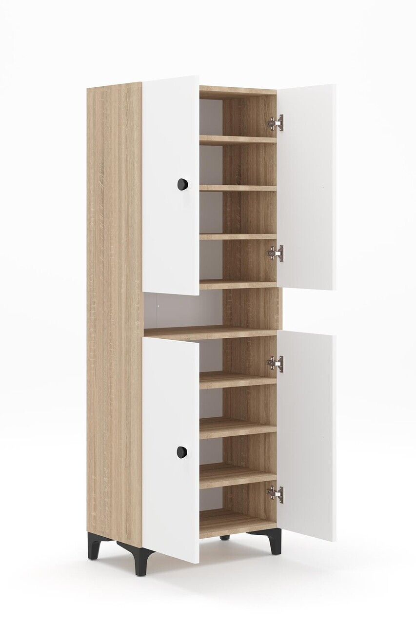 Pantofar, Hanah Home, Jerma, 63.5x172x35 cm, Stejar Sonomo / Alb — imaginea 6