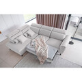 Coltar extensibil stanga 4 locuri ELTAP, LT-03NU, Noble, 255x201x100 cm, lemn/poliester, gri deschis