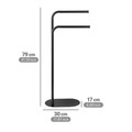 Suport pentru prosoape Levante, Wenko, 30x17x79 cm, otel, negru