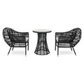 Set mobilier gradina/terasa, 2 fotolii + masuta, Alcudia, aluminiu, negru/gri