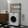 Dulap pentru masina de spalat Bothy, Pakoworld, 70x21x150 cm, PAL/metal, maro/negru