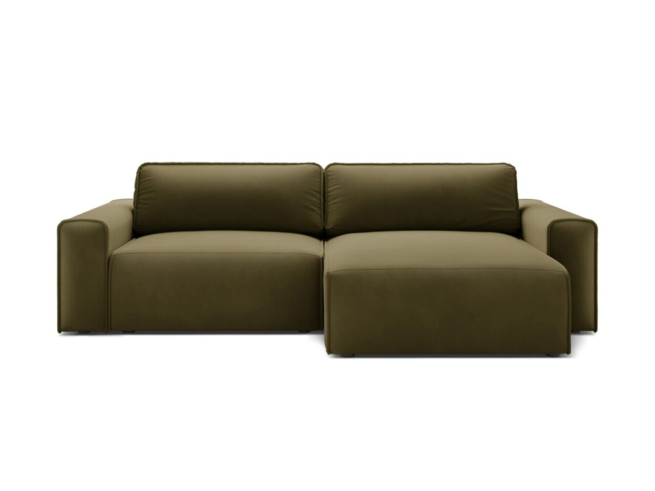 Coltar extensibil dreapta 3 locuri, Victor, Micadoni Home, 246x148x83 cm, catifea, verde muschi melanj