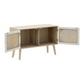 Comoda White Natural, InArt, 80x30x52 cm, lemn de pin/ratan
