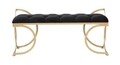 Bancheta  Glam Luxy, Mauro Ferretti, 103x43x47 cm, fier/catifea, negru/auriu