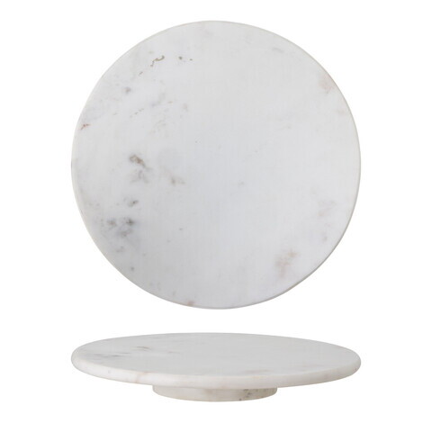 Platou rotativ, Bloomingville, Ellin, 36x5 cm, marmura, alb