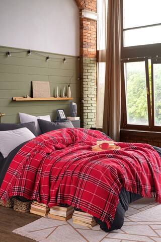 Patura Double, Warm Soft - Red, Eponj Home, 70% bumbac/30% acril