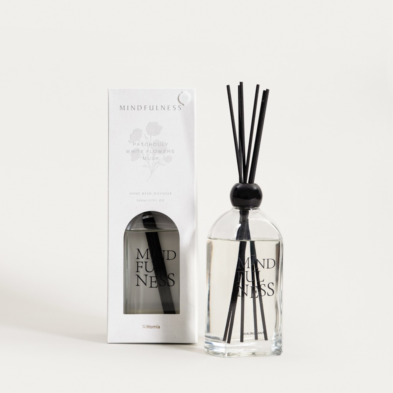 Difuzor de parfum cu betisoare Zen Ritual, Homla, 500 ml, sticla, alb - imagine 2