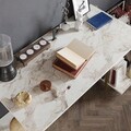 Birou, Hadley, Reader, 125x73.8x60 cm, Alb/Auriu