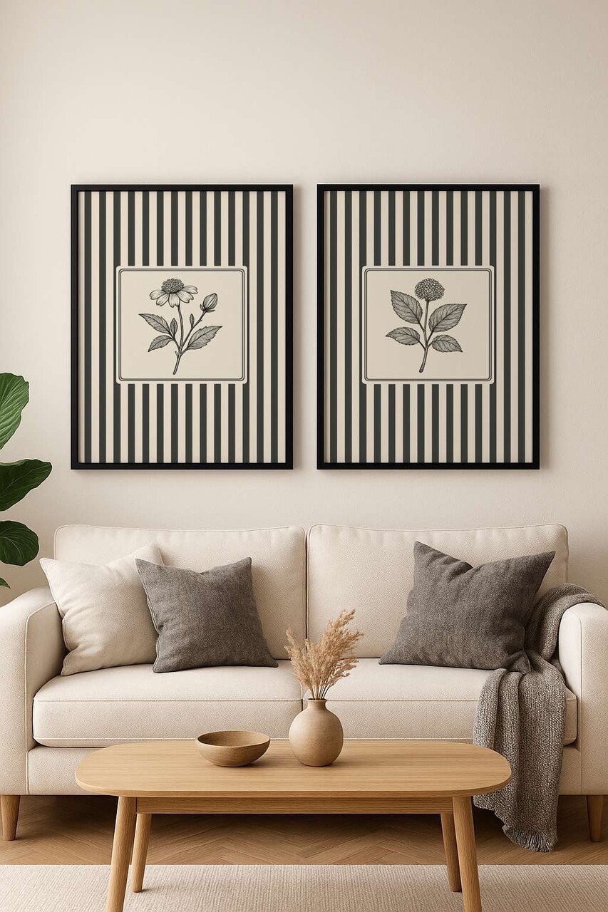 Set 2 tablouri decorative, Czgl3-50 x 70, Cadru: 100% LEMN MASIV (Grosime: 2,5 cm), Multicolor - view 2