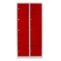 Dulap de depozitare cu incuietoare, Shelvoria, Js1017Kı, 79x170x40 cm, Otel, Gri/Roșu