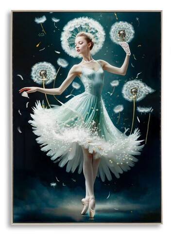 Tablou decorativ Dancing -B, Mauro Ferretti, 72x102 cm, lemn de pin/canvas pictat si lacuit, multicolor