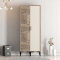 Dulap pentru haine, Hommy Craft, Kumsal PS, 80x47.5x201.4 cm, PAL, Maro/Crem