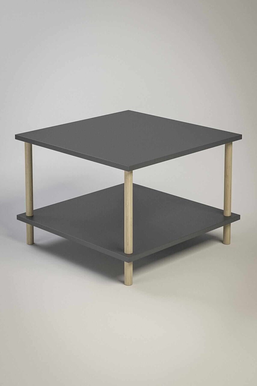 Masuta de cafea, Hanah Home, Peka-0049, 60x42.5x60 cm, PAL, Antracit — imaginea 3