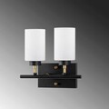 Aplica de perete, Fulgor, 942FLG2209, Metal, Negru / Auriu / Alb